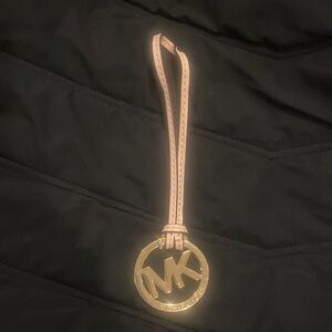 Michael Kors Gold and Tan Logo Key Holder\ bag charm